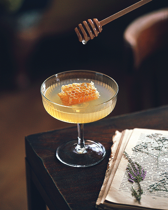 Buzz Buzz Cocktail; Tasting richly of honey, this cocktail makes stillness difficult and action irresistible, boosting productivity (or chaos) for a few hours