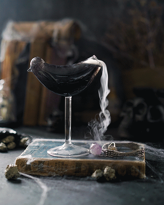Black Angel's Kiss; Fragrant and fleeting, this 'drink' (inhaled rather than sipped) helps one clearly recall some of their forgotten memories